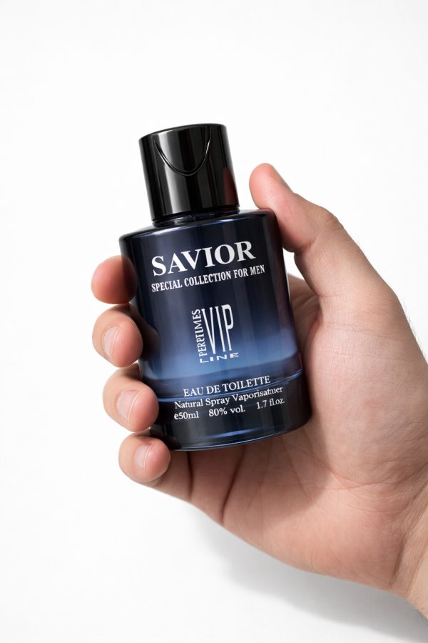 savior eau de toilette Savior men perfume bottle in hand