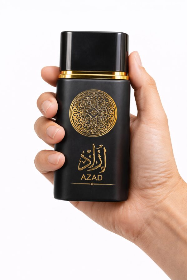 azad eau de parfum bottle Azad perfume bottle in hand