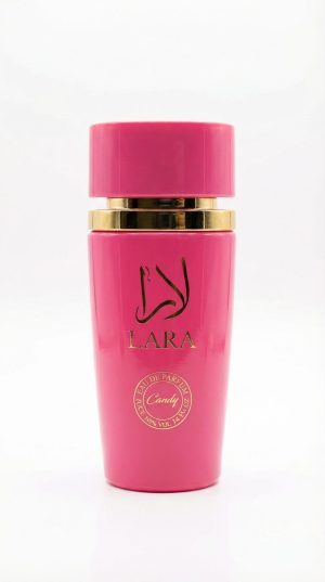lara candy perfume Lara Candy eau de parfum bottle in hand