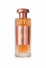 Елегантен стъклен флакон парфюм Durrat Al Aroos Eau de Parfum с прозрачен и розово-златист дизайн на бял фон