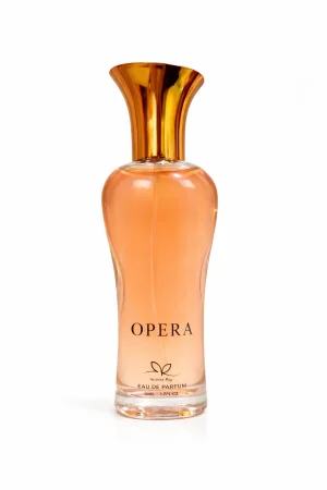 Opera Eau de Parfum – официално изображение Opera Eau de Parfum 50 ml – оригинален дамски парфюм с елегантен дизайн и стъклена бутилка на бял фон