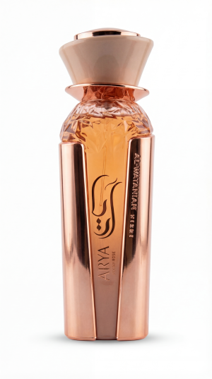 Arya Peony Rose – официално изображение Arya Peony Rose eau de parfum 100 ml – оригинален дамски парфюм с елегантна златиста бутилка и флорален характер