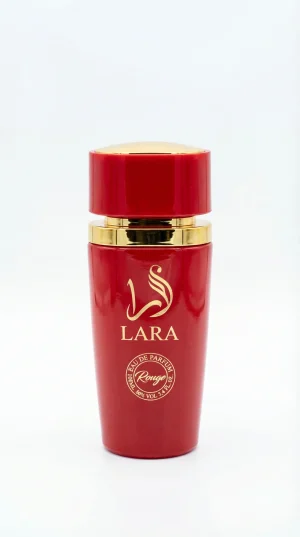 Lara Rouge – официално изображение Lara Rouge eau de parfum 100 ml – оригинален ориенталски дамски парфюм с червена елегантна бутилка