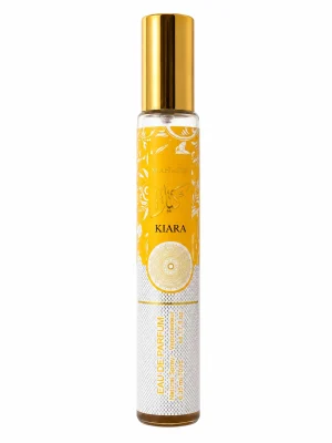 Kiara Tous Eau de Parfum 35 ml върху бял фон с елегантен жълт дизайн и златиста капачка.