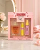 Aroma Ray Sensation For Women Комплект 3 части 50+15+50 ml в елегантна розова lifestyle сцена с цветя, огледало и подаръчно представяне
