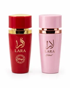 Lara Rouge + Lara Extrait Eau de Parfum 2 x 100 ml на бял фон