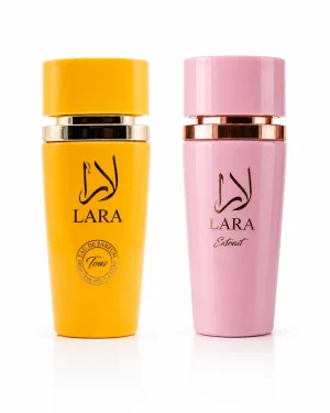 Lara Tous + Extrait Lara Tous + Lara Extrait Eau de Parfum 2 x 100 ml на бял фон