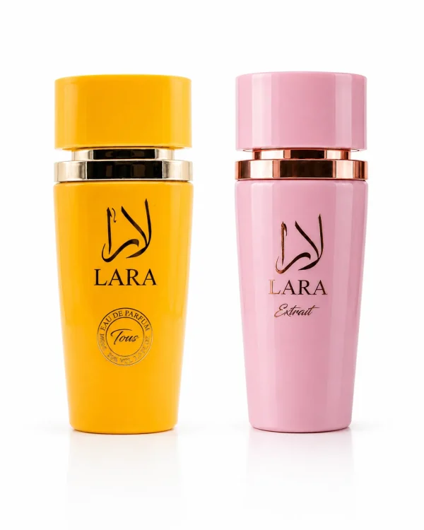 Lara Tous + Extrait Lara Tous + Lara Extrait Eau de Parfum 2 x 100 ml на бял фон