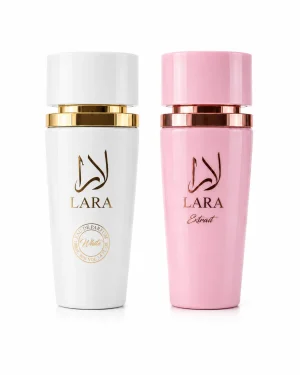 Lara White + Extrait Lara White + Lara Extrait Eau de Parfum 2 x 100 ml на бял фон