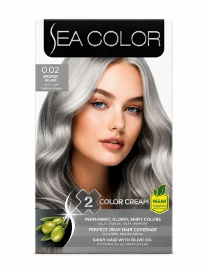 Sea Color 0.02 Smoked Silver боя за коса 2 x 50 ml на чист бял фон