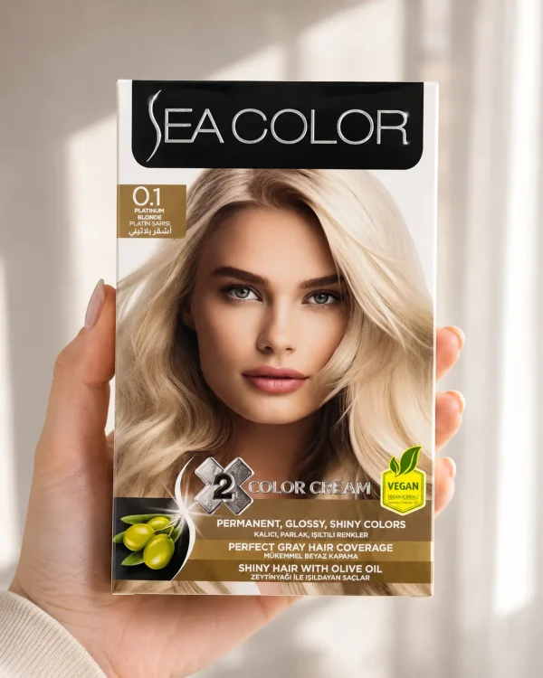 Sea Color 0.1 Platinum Blonde крем боя за коса, държана естествено в ръка