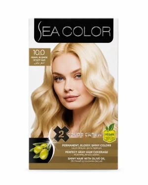 Sea Color 10.0 Pearl Blonde боя за коса 2 x 50 ml Sea Color 10.0 Pearl Blonde боя за коса 2 x 50 ml на чист бял фон