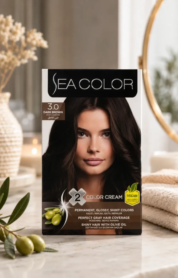 Sea Color 3.0 Dark Brown Lifestyle Sea Color 3.0 Dark Brown боя за коса в елегантна lifestyle сцена