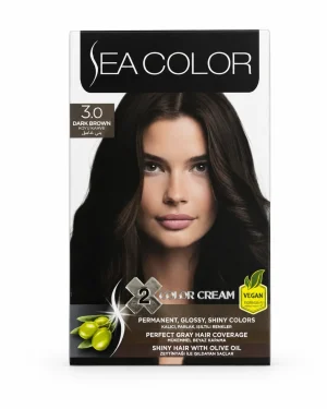 Sea Color 3.0 Dark Brown боя за коса 2 x 50 ml Sea Color 3.0 Dark Brown боя за коса 2 x 50 ml на чист бял фон