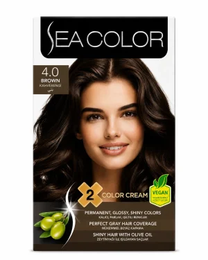 Sea Color 4.0 Brown боя за коса 2 x 50 ml на чист бял фон