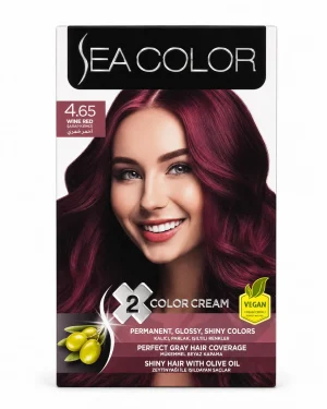 Sea Color 4.65 Wine Red боя за коса 2 x 50 ml Sea Color 4.65 Wine Red боя за коса 2 x 50 ml на чист бял фон
