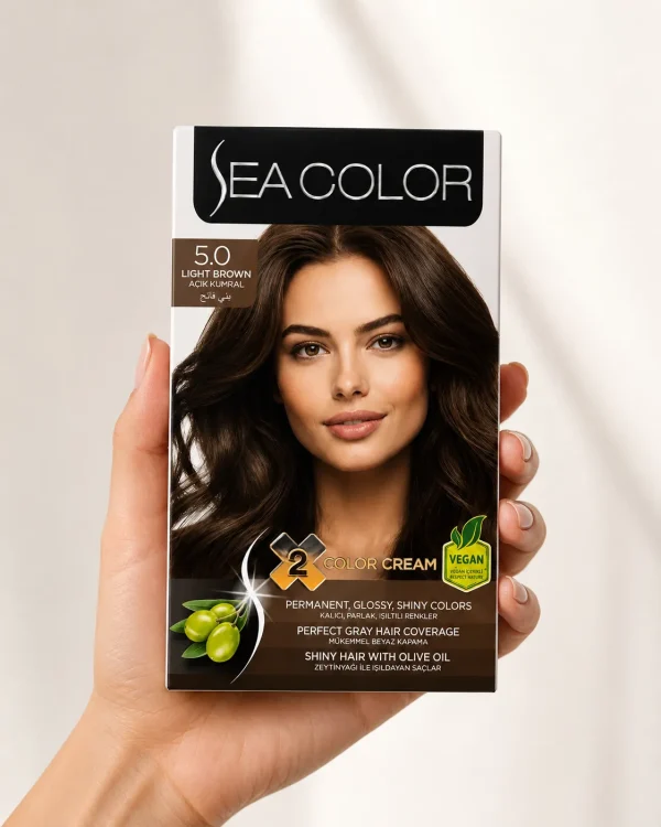 Sea Color 5.0 Light Brown крем боя за коса, държана естествено в ръка