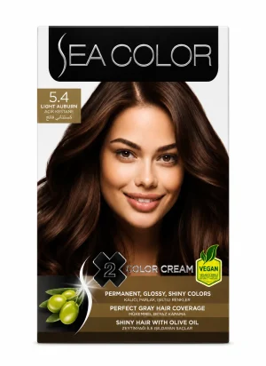 Sea Color 5.4 Light Auburn боя за коса 2 x 50 ml Sea Color 5.4 Light Auburn боя за коса 2 x 50 ml на чист бял фон