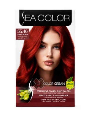 Sea Color 55.46 Amazon Red боя за коса 2 x 50 ml на чист бял фон