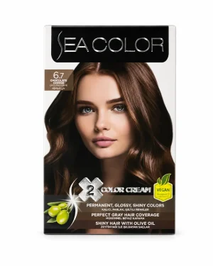 Sea Color 6.7 Chocolate Coffee боя за коса 2 x 50 ml на чист бял фон