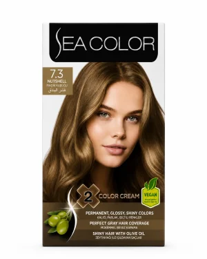 Sea Color 7.3 Nutshell боя за коса 2 x 50 ml на чист бял фон