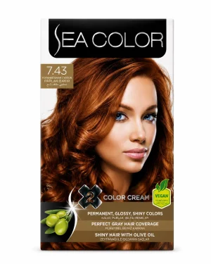 Sea Color 7.43 Intense Shiny Copper боя за коса 2 x 50 ml Sea Color 7.43 Intense Shiny Copper боя за коса 2 x 50 ml на чист бял фон