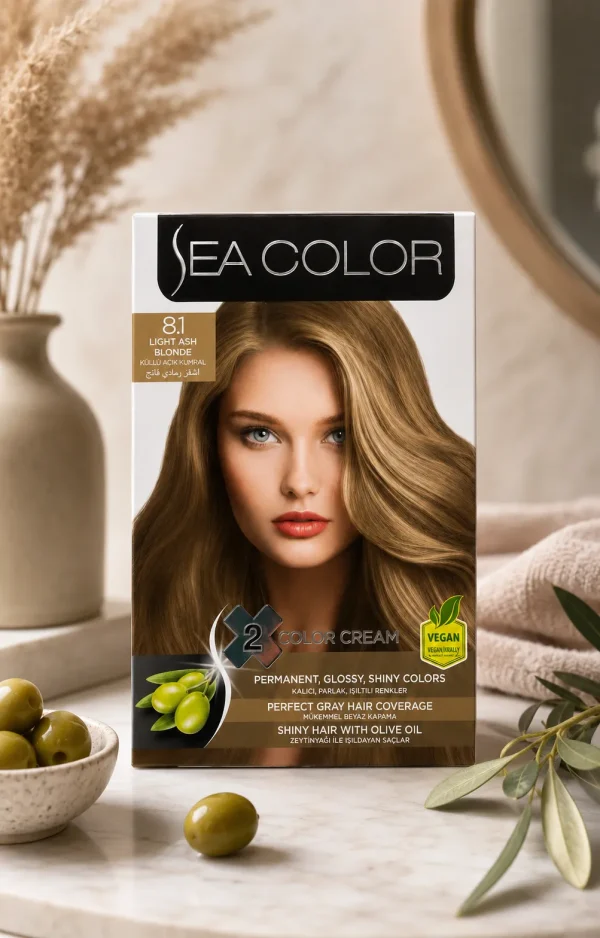 Sea Color 8.1 Light Ash Blonde боя за коса 185 ml в lifestyle сцена