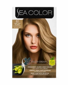 Sea Color 8.1 Light Ash Blonde боя за коса 185 ml на бял фон