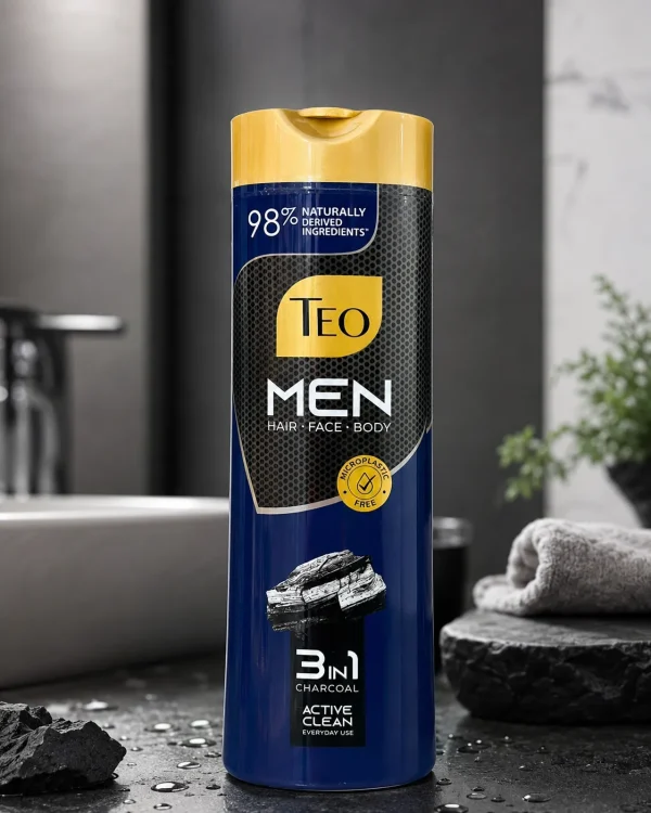 Teo Men 3in1 Charcoal Lifestyle Teo Men 3in1 Charcoal шампоан в модерна мъжка баня