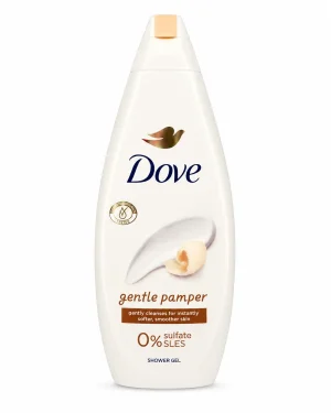 Dove Gentle Pamper душ гел с масло от ший 450ml Dove Gentle Pamper душ гел с масло от ший 450ml на чист бял фон
