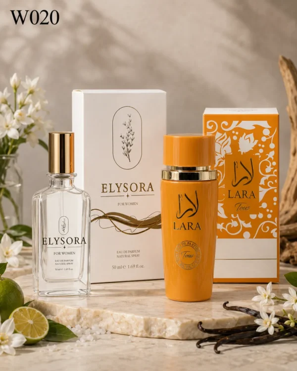 ELYSORA W020 50 ml и Lara Tous 100 ml с оригиналните кутии – дамски парфюмен сет