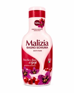 Malizia пяна за вана с годжи бери и цветя 1000ml на бял фон