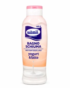 Milmil пяна за вана с йогурт и мляко 1000 ml на бял фон