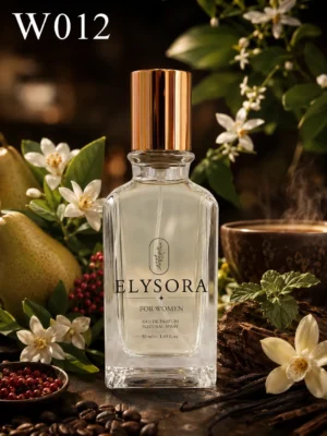 ELYSORA W12 – Турски дамски парфюм 50 ml – флакон в луксозна сцена