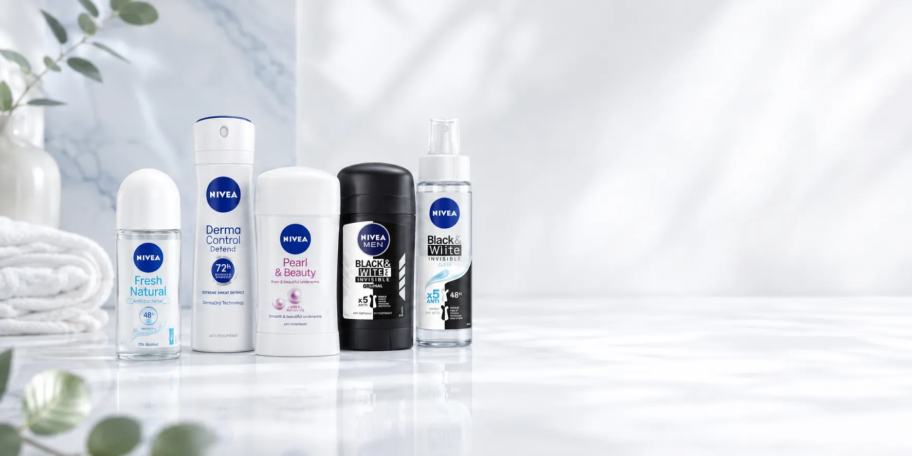 Банер с дезодоранти и спрейове Nivea за ежедневна свежест