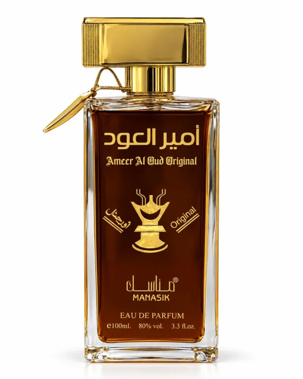 Ameer Al Oud Original Eau de Parfum – Manasik 100 ml – изображение на бял фон Ameer Al Oud Original Eau de Parfum – Manasik 100 ml – изображение на бял фон