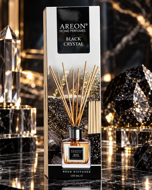 AREON Home Perfumes Black Crystal ароматен дифузер 150 ml – lifestyle сцена с парфюма AREON Home Perfumes Black Crystal ароматен дифузер 150 ml – lifestyle сцена с парфюма