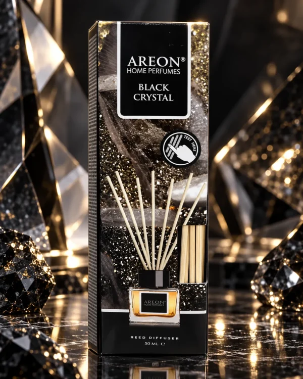 AREON Home Perfumes Black Crystal ароматен дифузер 50 ml – флакон в атмосферна сцена