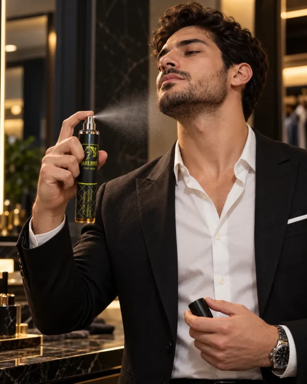 Black Horse For Men Eau de Parfum – Natural Spray Vaporisateur 35 ml – lifestyle сцена с парфюма Black Horse For Men Eau de Parfum – Natural Spray Vaporisateur 35 ml – lifestyle сцена с парфюма
