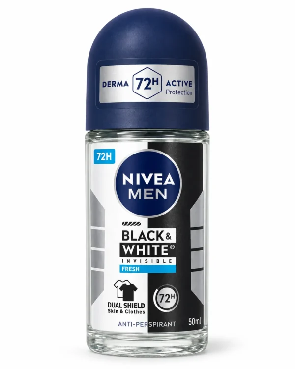 NIVEA MEN Black & White Invisible Fresh рол-он антиперспирант 50 ml – изображение на бял фон