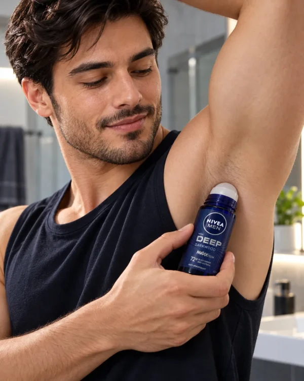 NIVEA MEN Deep Darkwood рол-он антиперспирант 50 ml – lifestyle сцена с парфюма NIVEA MEN Deep Darkwood рол-он антиперспирант 50 ml – lifestyle сцена с парфюма
