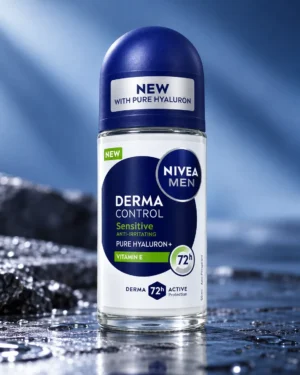 NIVEA MEN Derma Control Sensitive рол-он антиперспирант 50 ml – флакон в луксозна сцена NIVEA MEN Derma Control Sensitive рол-он антиперспирант 50 ml – флакон в луксозна сцена