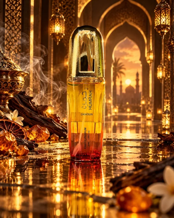 Humrah Dkhoun Eau de Parfum – Aroma Ray 30 ml – флакон в атмосферна сцена Humrah Dkhoun Eau de Parfum – Aroma Ray 30 ml – флакон в атмосферна сцена