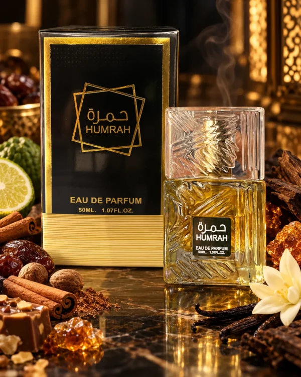 Humrah Eau de Parfum – Aroma Ray 50 ml – флакон в атмосферна сцена Humrah Eau de Parfum – Aroma Ray 50 ml – флакон в атмосферна сцена