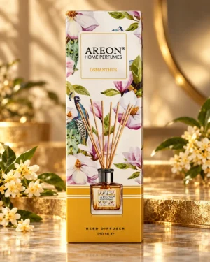 AREON Home Perfumes Osmanthus ароматен дифузер 150 ml – флакон в луксозна сцена AREON Home Perfumes Osmanthus ароматен дифузер 150 ml – флакон в луксозна сцена