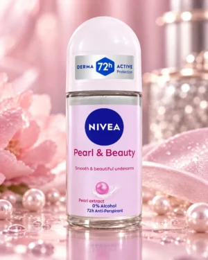 NIVEA Pearl & Beauty рол-он антиперспирант 50 ml – флакон в луксозна сцена NIVEA Pearl & Beauty рол-он антиперспирант 50 ml – флакон в луксозна сцена