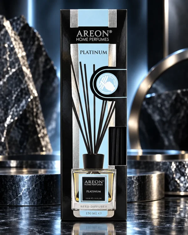 AREON Home Perfumes Platinum ароматен дифузер 150 ml – флакон в луксозна сцена