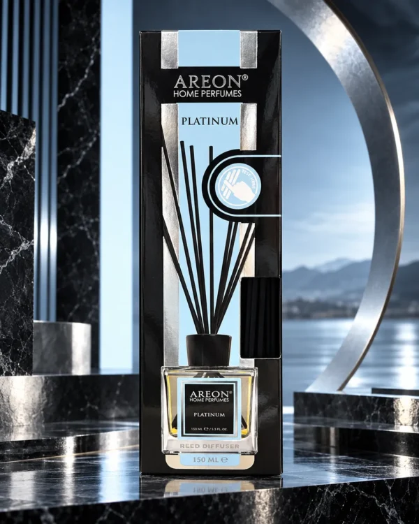 AREON Home Perfumes Platinum ароматен дифузер 150 ml – флакон в атмосферна сцена