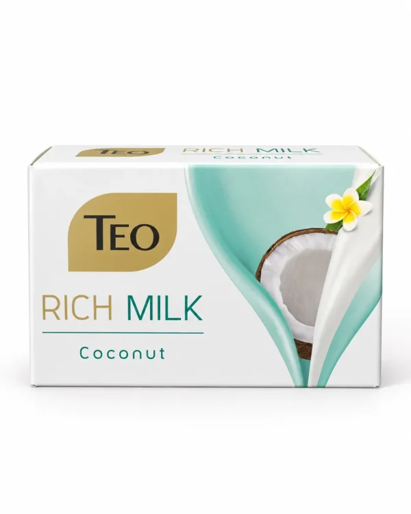 TEO Rich Milk Coconut твърд сапун 90 g – изображение на бял фон