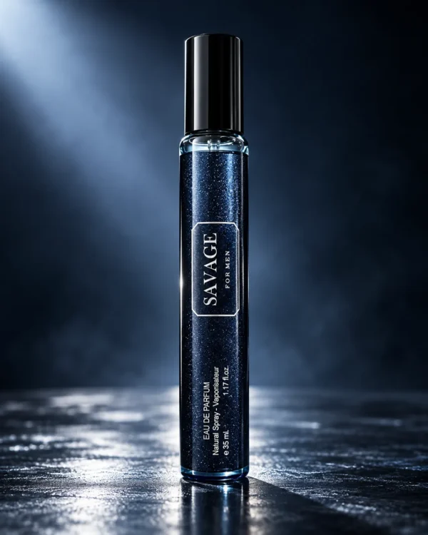 Savage For Men Eau de Parfum – Natural Spray Vaporisateur 35 ml – флакон в луксозна сцена Savage For Men Eau de Parfum – Natural Spray Vaporisateur 35 ml – флакон в луксозна сцена